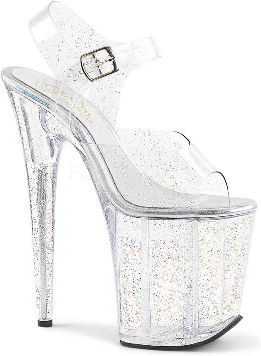 EU 35 = US 5 | FLAMINGO-808MMG | 8 Heel, 4 PF Ankle Strap Sandal w/Glitter